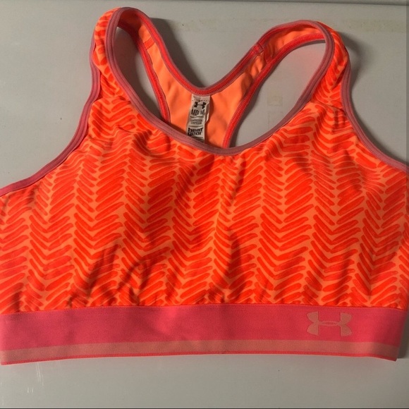 ORANGE UNDER ARMOUR SPORTS BRA - Picture 1 of 2